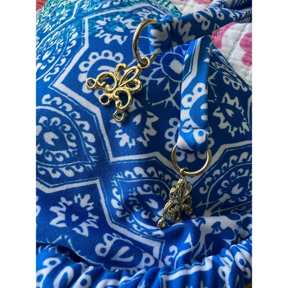 New La Blanca Triangle Swimsuit Bikini Top with Gold Embellishment Size: 14 - Picture 6 of 6